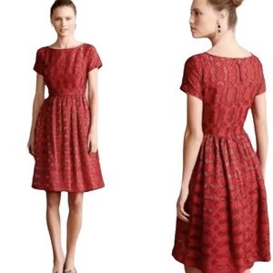 Anthropologie Moulinette soeurs read lace dress with metallic silver inset. 6
